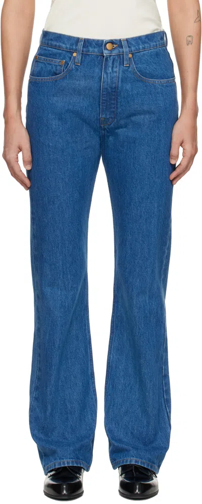 Jil Sander Blue Flared Denim Jeans