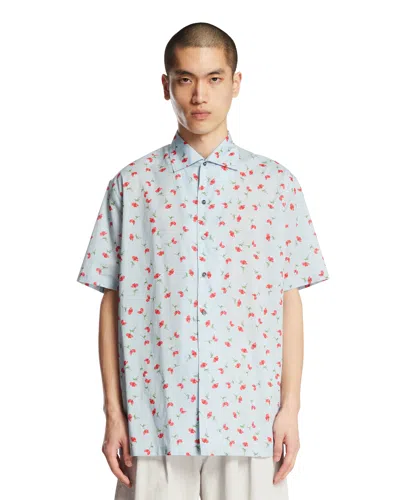 Jil Sander Blue Floral Shirt In Multi