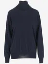 Jil Sander Blue High-neck Pullover In Blue