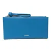 Jil Sander Logo-print Leather Purse In Blue