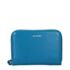 Jil Sander Blue Leather Women's Wallet In Blue
