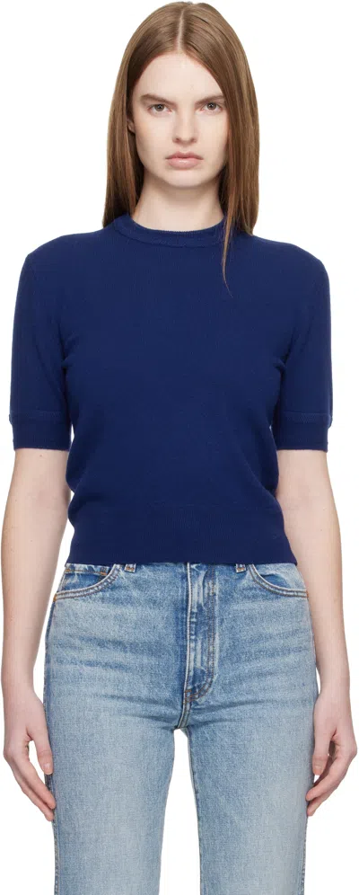 Jil Sander Blue Lightweight Wool Knit T-shirt