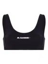 Jil Sander One-piece Black Bikini Top With Rounded Neckline In Blue