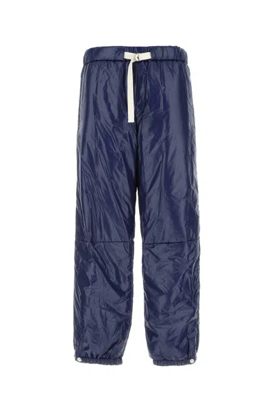 JIL SANDER BLUE NYLON JOGGERS