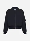 Jil Sander Navy Padded Bomber Jacket In Blue
