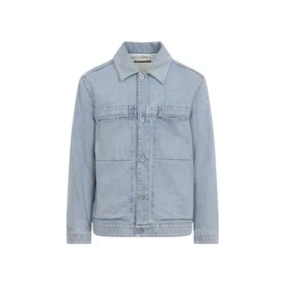 JIL SANDER BLUE SHIRT COLLAR JACKET