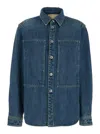 Jil Sander Women Blue Shirt With Classic Collar And Logo Patch On The Rear In Denim Woman