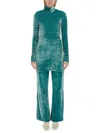 Jil Sander Blue Solid Turtle Neck Top In Green