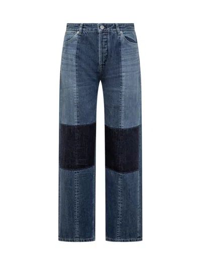 Jil Sander Patchwork-effect High-rise Straight-leg Jeans In Blue
