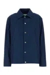 Jil Sander Collared Neck Taffeta Jacket Long Sleeves In Blue