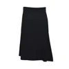 Jil Sander Blue Wool Gabardine Asymmetric Skirt In Black