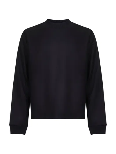 Jil Sander Long Sleeve Crew Neck Cotton Tshirt In Brown