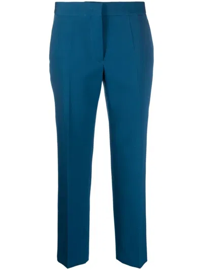 Jil Sander Blue Wool Trouser For Women, Fw23 Season