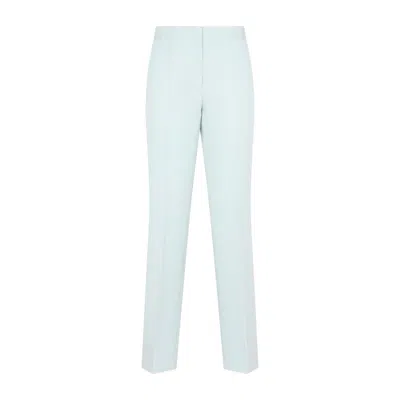 Jil Sander Blue Wool Trousers In White