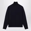Jil Sander Turtleneck Wool Sweater In Blue