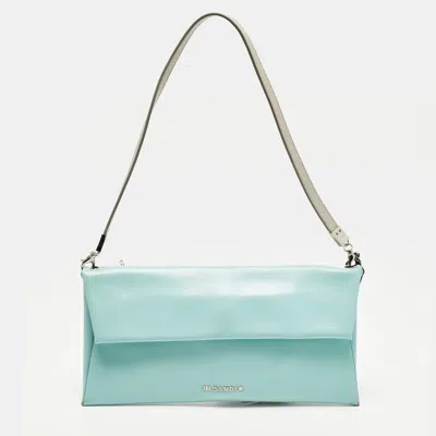 Jil Sander Blue/grey Leather Flap Clutch Bag