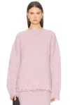 Jil Sander Oversized Sweater Wool Frayed Hem In Pink