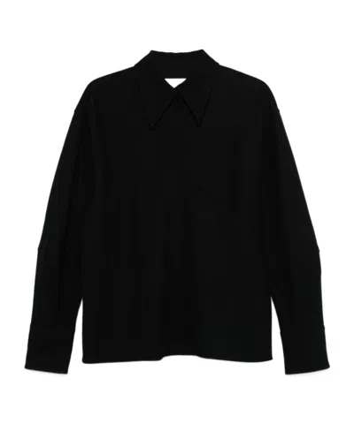 Jil Sander Boiled Wool Overshirt In Black