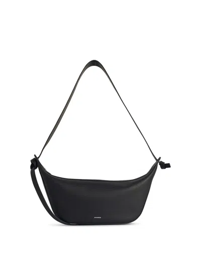 JIL SANDER KNOT BLACK LEATHER CROSSBODY BAG