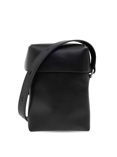 Jil Sander Leather Crossbody Bag In Black