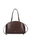 Jil Sander Logo Printed Drawstring Shoulder Bag In Brown