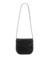Jil Sander Leather Coin Shoulder Bag With Gold-tone Clasp In Black