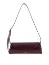 Jil Sander Small Rectangular Shoulder Bag With Adjustable Strap In Burgundy