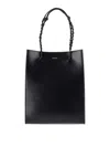 Jil Sander Rectangular Shoulder Bag Smooth Finish Braided Handles In Negro