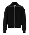 Jil Sander Black Wool Sweather With Zip Up Element In Black