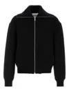 Jil Sander Black Wool Sweather With Zip Up Element