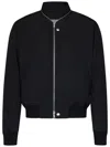 Jil Sander Black Zipped Bomber Jacket In Black