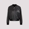 Jil Sander Leather Bomber Jacket In Black