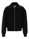 Jil Sander Black Wool Sweather With Zip Up Element