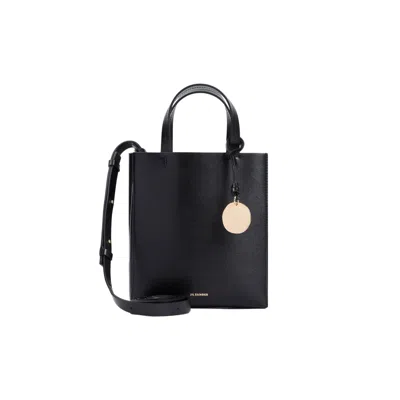 Jil Sander Black Calf Leather Bond Mini Tote Bag