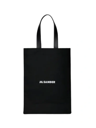 JIL SANDER JIL SANDER BOOK TOTE BAG - COTTON - BLACK