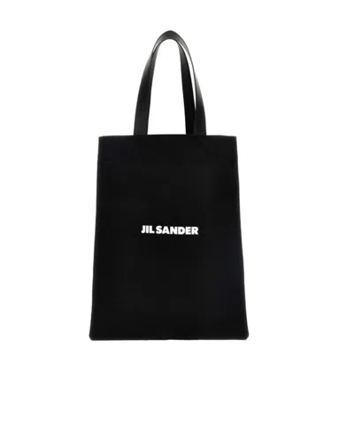 Jil Sander Book Logo-print Tote Bag In Black