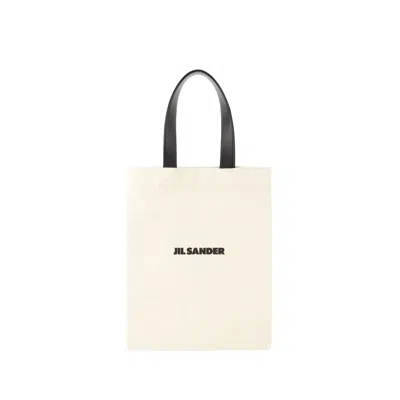 JIL SANDER JIL SANDER BOOK TOTE BAG - COTTON - BEIGE