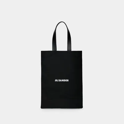 JIL SANDER BOOK TOTE BAG - JIL SANDER - COTTON - BLACK