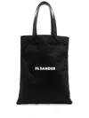 Jil Sander Logo Print Cotton-linen Blend Tote Bag
