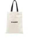 Jil Sander Book Tote Linen Shopping Bag In Beige