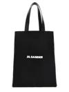 Jil Sander Logo Print Cotton-linen Blend Tote Bag