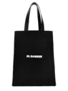 Jil Sander Logo Print Cotton-linen Blend Tote Bag