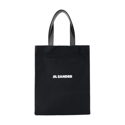 Jil Sander Book Tote Shopper Bag In Black
