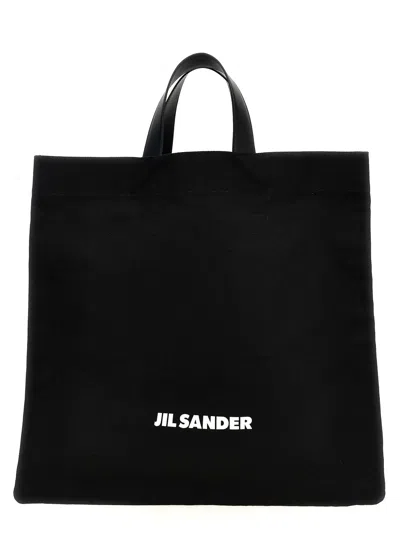 Jil Sander Logo-print Tote Bag In Black