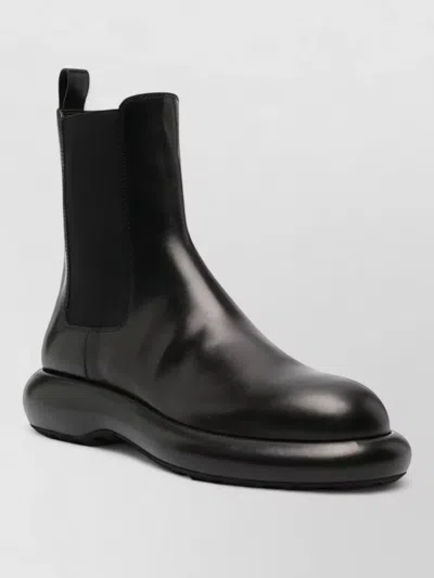 Jil Sander Boot Ankle Style Chunky Sole Elastic Panels In Black
