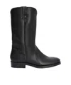 Jil Sander Aged-effect Leather Boots In Black