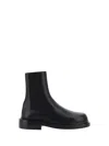 Jil Sander Black Boots With Elastic Side Pannels In Leather Woman In Black