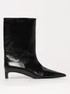Jil Sander Black Leather Ankle Boots In Black