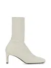 Jil Sander 65mm Leather Ankle Boots In White