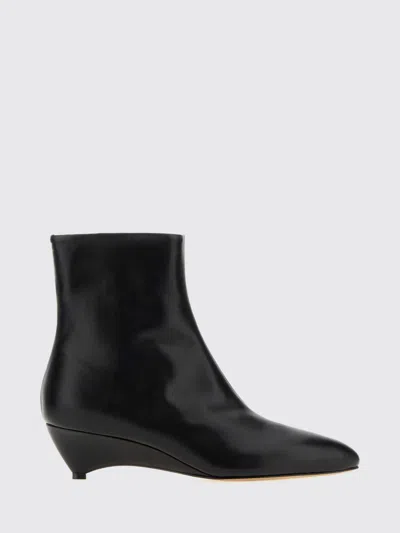 Jil Sander Arc Leather Ankle Boots In Black